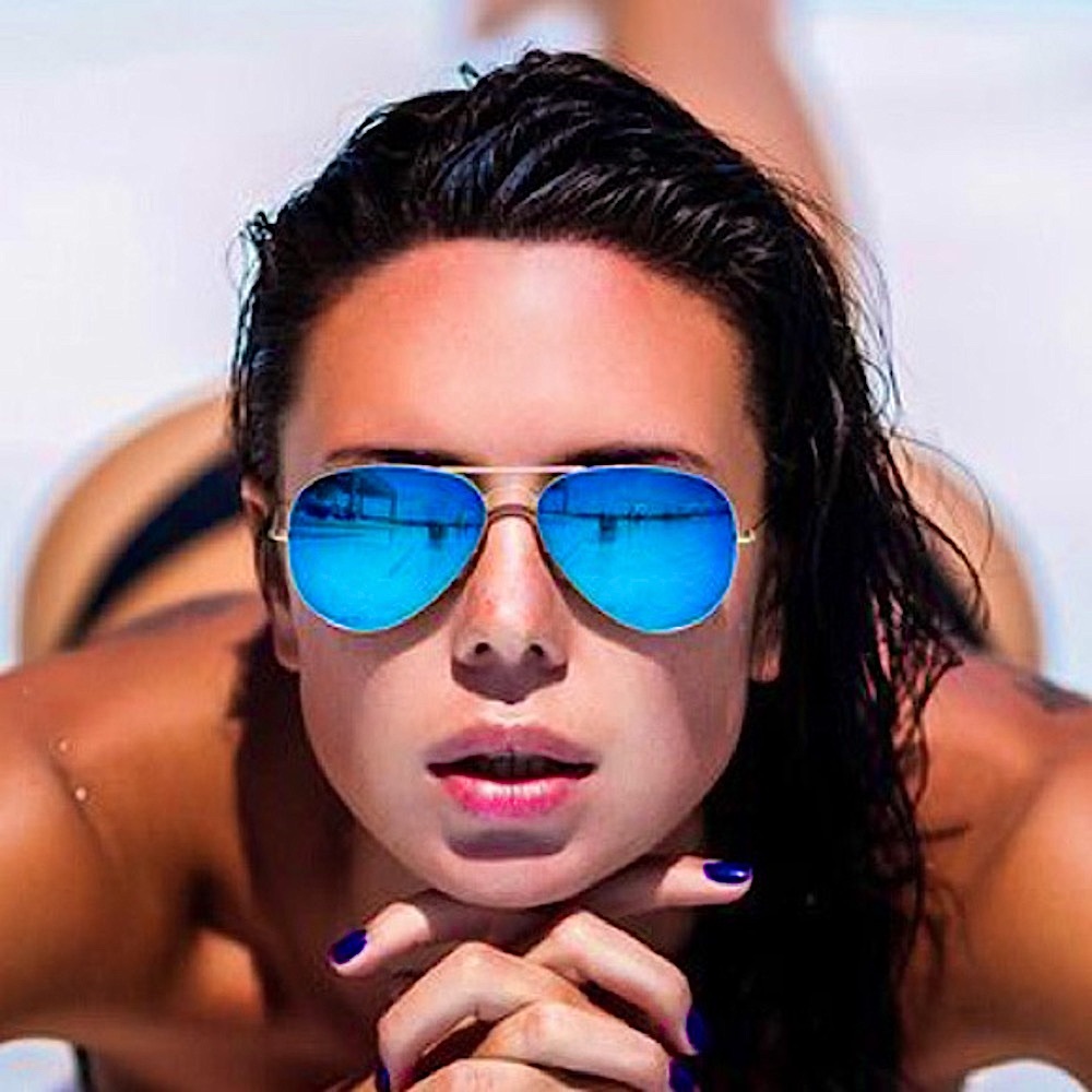 Ray-Ban Blue Aviator Sunglasses - Picture 10 of 14